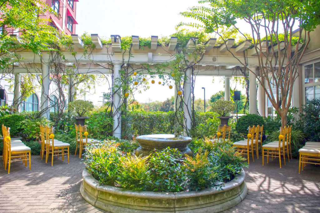 Wedding in the Cloister Garden Wedding in the Cloister Garden at O.Henry Hotel in Greensboro, NC