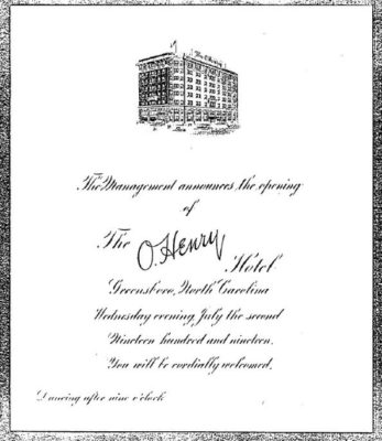 O.Henry Opening Announcement Opening Announcement for O.Henry