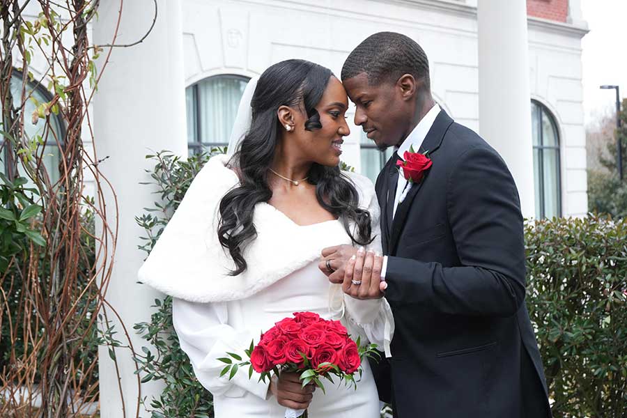 Latisha and Ronald | Still Shots Photography Latisha and Ronald take wedding photos in the Cloister Garden.