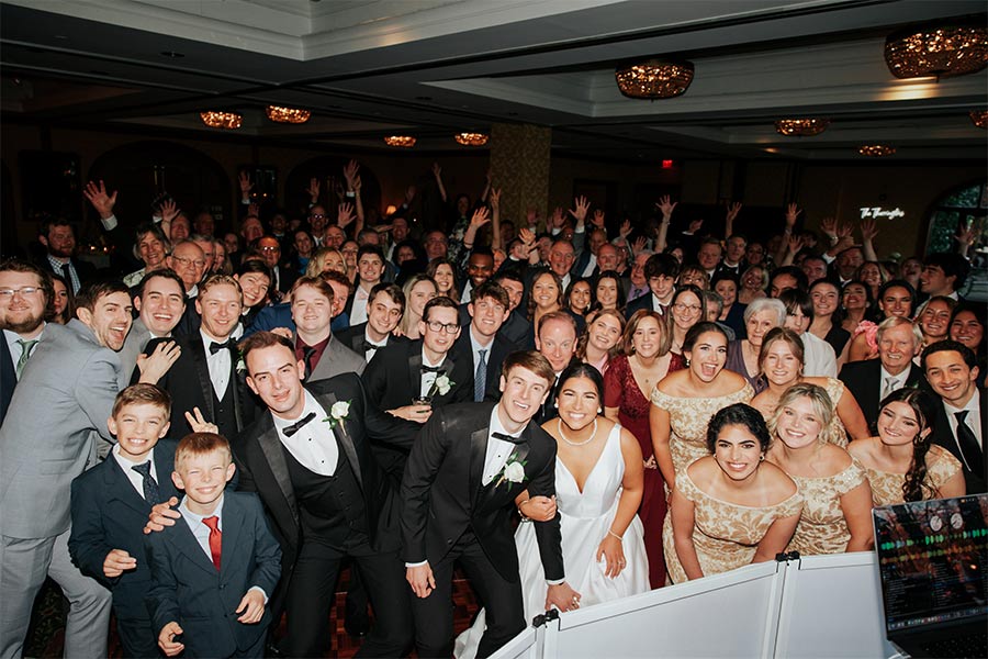 130+ Guests at a Reception in Caldwell O.Henry Hotel wedding reception in Caldwell Room Greensboro North Carolina with 130+ guests